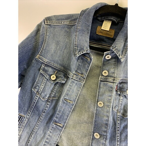 Levi Strauss Denim Trucker Jean Jacket Button Collared Cotton Womens Size Medium - Picture 4 of 16